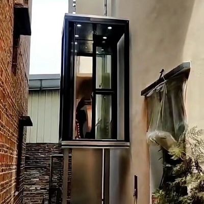 Cabin khỏa thân thang máy thủy lực nhà ở 5 tầng thang máy nhà không thùng