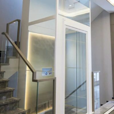 Thang máy cabin hợp kim nhôm một pha với xi lanh lớn dài 2,9 mét và cửa tự động