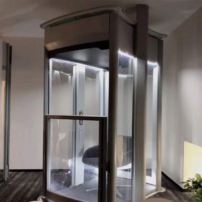0.6M/S Tốc độ Thang máy gia dụng 400Kg Capacity Outdoor Residential Elevator