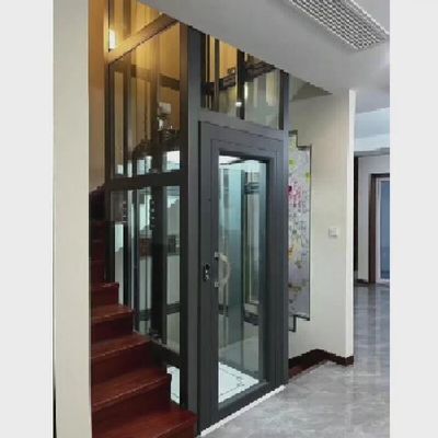 Industrial Feeling Traction Thang máy gia dụng không có phòng máy 400kg Cabin tùy chỉnh