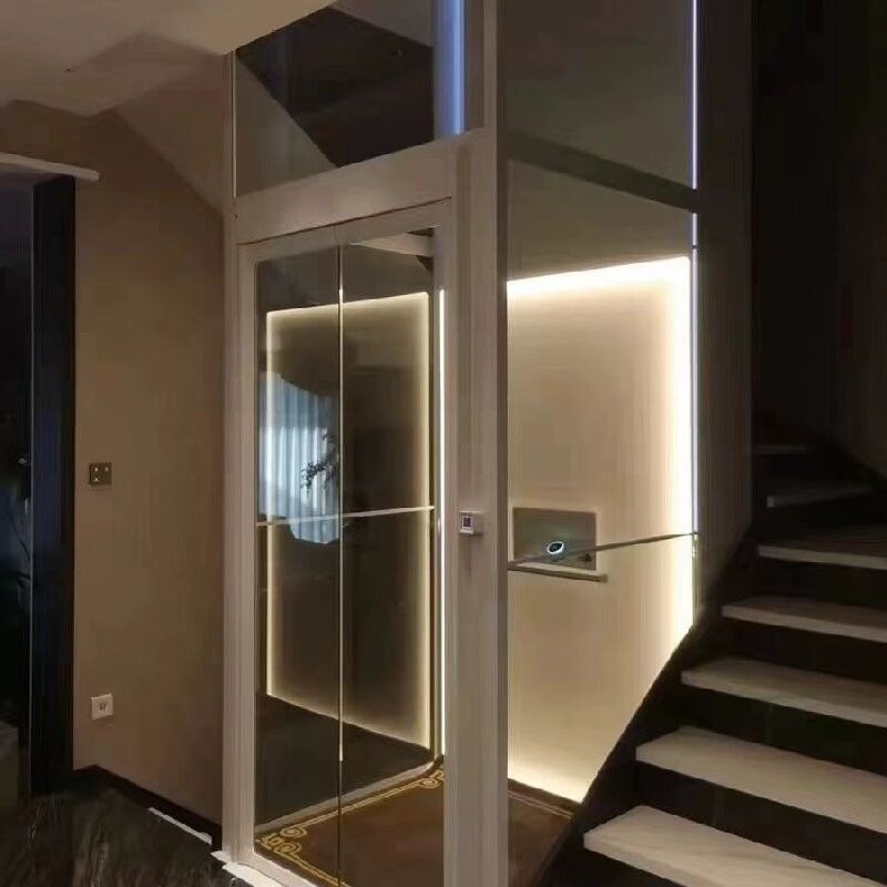 304 thép không gỉ / thép hợp kim nhôm Cabin 220V thang máy thủy lực với năng lượng một pha